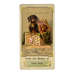 Dachshund - Boek Bord ID Etiket