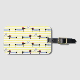 Dachshund Bonjour Bagagelabel