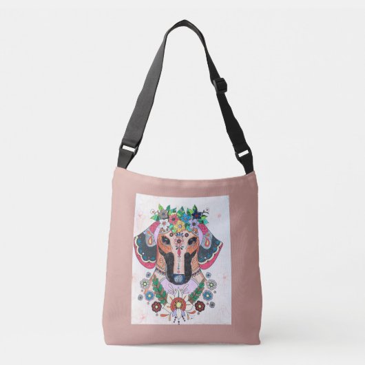 Dachshund Boodschappentas Crossbody Tas (Voorkant)