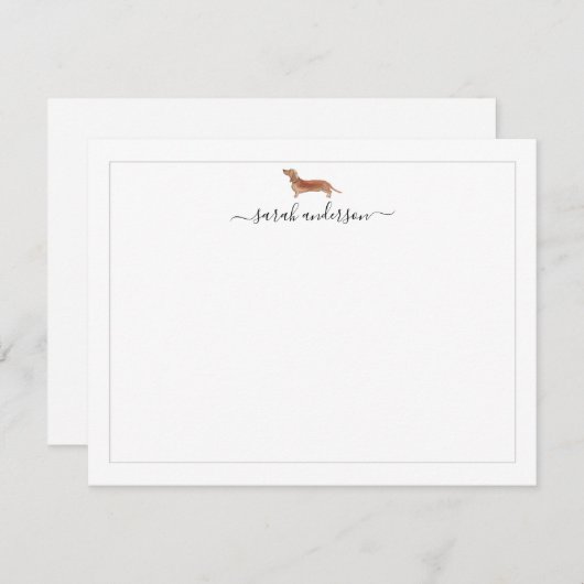 Dachshund Border Personalized Notitiekaartje (Voorkant / Achterkant)