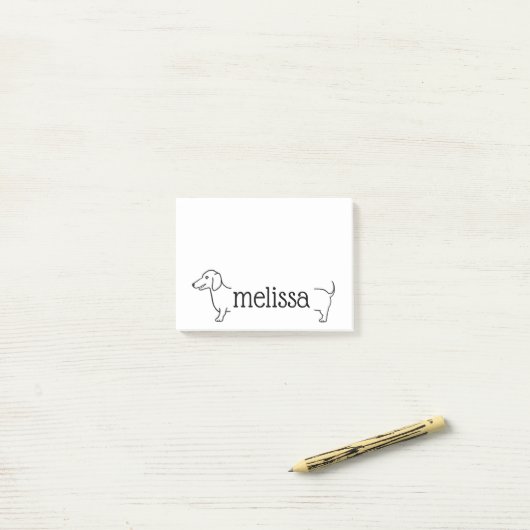 Dachshund Border | Sjabloon voor aangepaste naam Post-it® Notes (Op bureau)