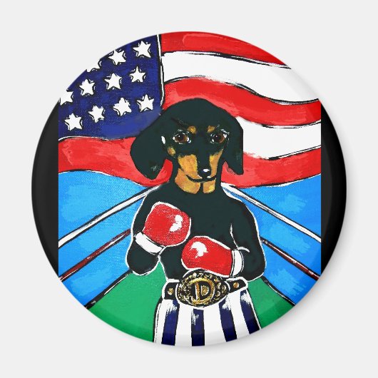 Dachshund Boxer Magneet (Voorkant)