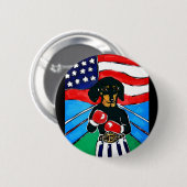 Dachshund Boxer Ronde Button 5,7 Cm (Voorkant /achterkant)