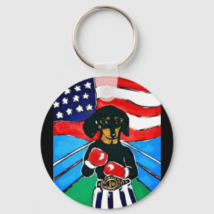 Dachshund Boxer Sleutelhanger