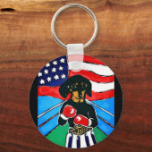 Dachshund Boxer Sleutelhanger (Voorkant)