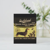 Dachshund Brand - Biologische Koffiebedrijf Briefkaart (Staand voorkant)