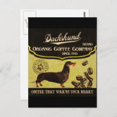 Dachshund Brand - Biologische Koffiebedrijf Briefkaart (Voorkant / Achterkant)