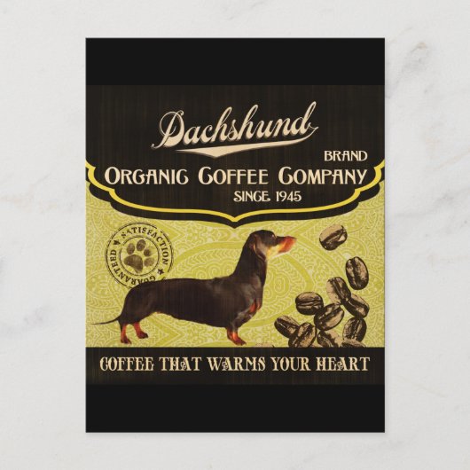 Dachshund Brand - Biologische Koffiebedrijf Briefkaart (Voorkant)