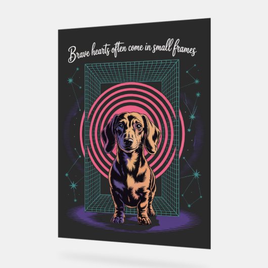 Dachshund Brave Hearts Often Come In Small Frames Acryl Bord (Hoek)