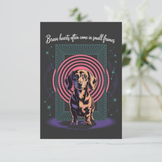 Dachshund Brave Hearts Often Come In Small Frames Bedankkaart (Staand voorkant)
