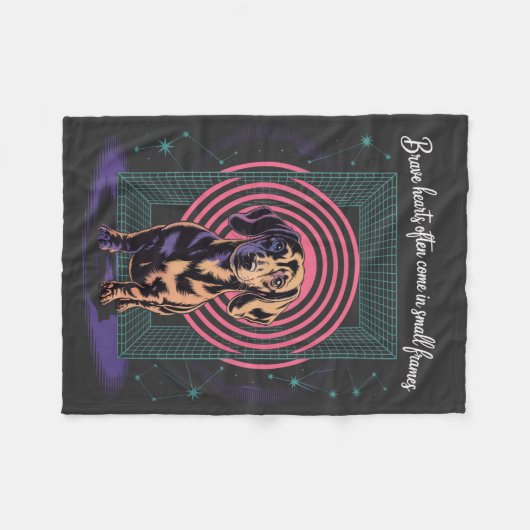 Dachshund Brave Hearts Often Come In Small Frames Fleece Deken (Voorkant (Horizontaal))