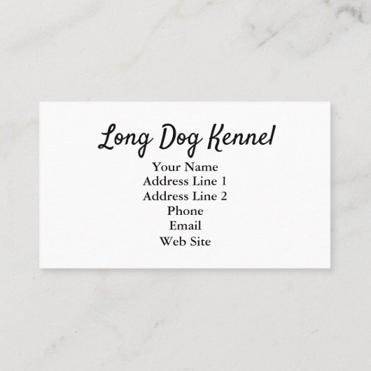 Dachshund Breeder Visitekaartje (Achterkant)