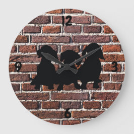 Dachshund Brick Wall klok