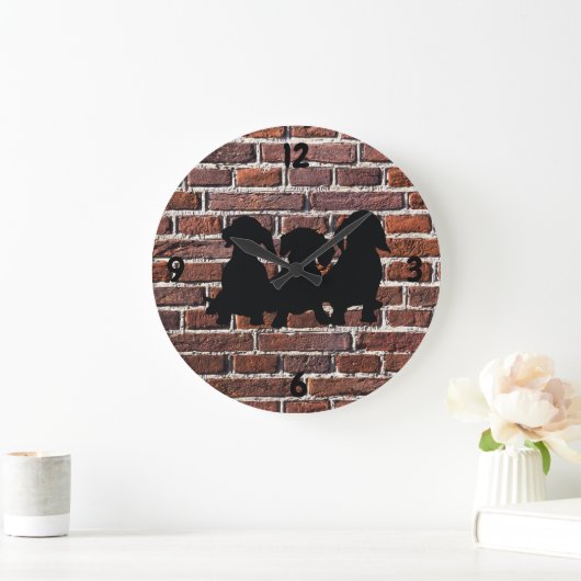 Dachshund Brick Wall klok (Huis)
