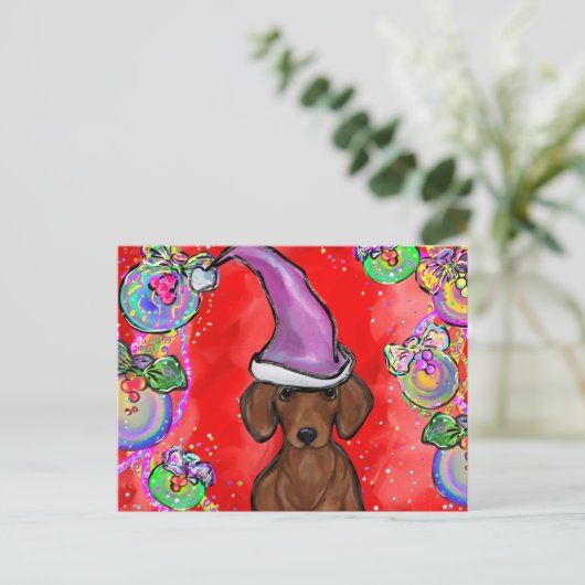 DACHSHUND BRIEFKAART (Staand voorkant)