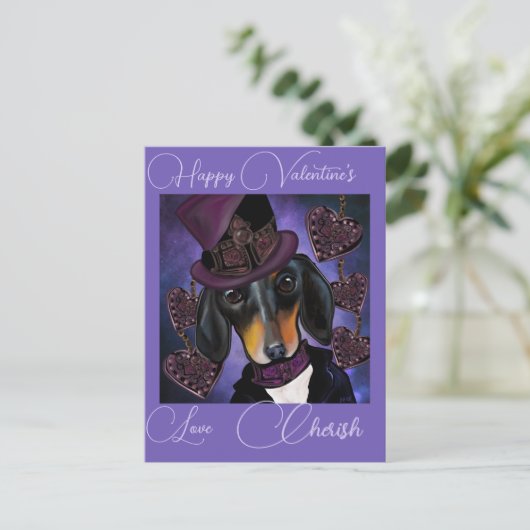 DACHSHUND BRIEFKAART (Staand voorkant)