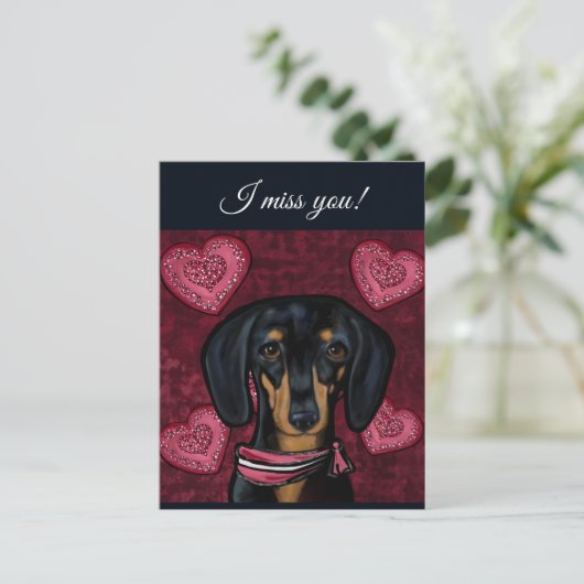 DACHSHUND BRIEFKAART (Staand voorkant)