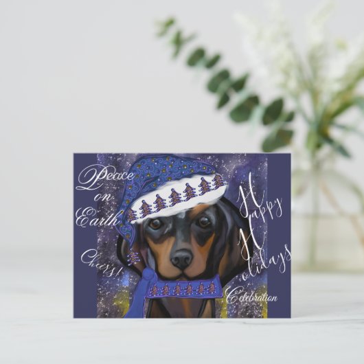 Dachshund briefkaart (Staand voorkant)