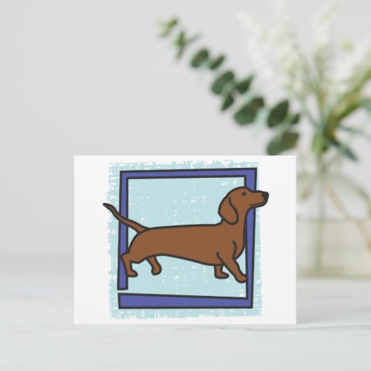Dachshund Briefkaart (Staand voorkant)