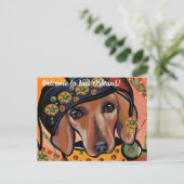 DACHSHUND BRIEFKAART (Staand voorkant)