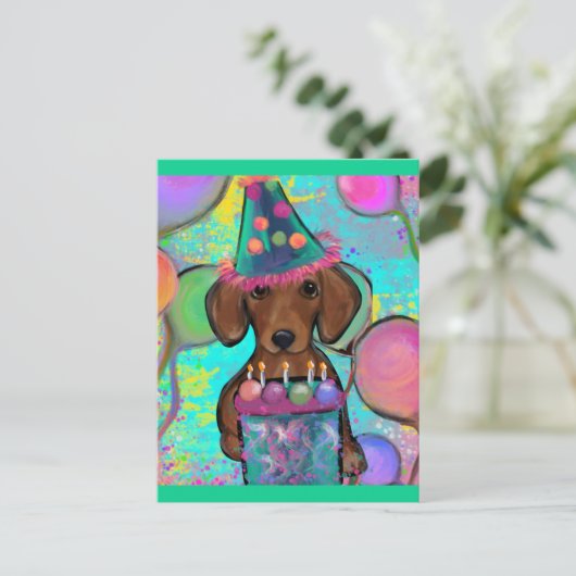 Dachshund       briefkaart (Staand voorkant)