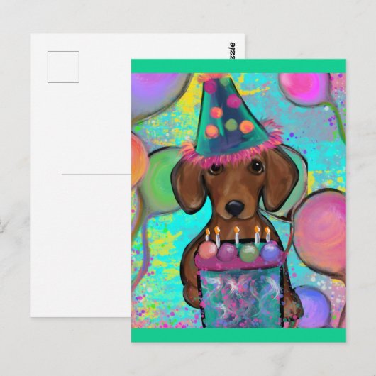 Dachshund       briefkaart (Voorkant / Achterkant)