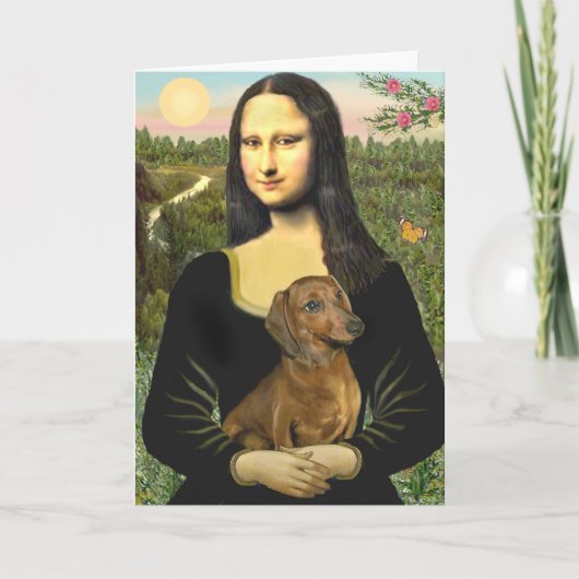Dachshund (brown1) - Mona Lisa Kaart (Voorkant)