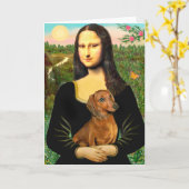 Dachshund (brown1) - Mona Lisa Kaart (Gele Bloem)