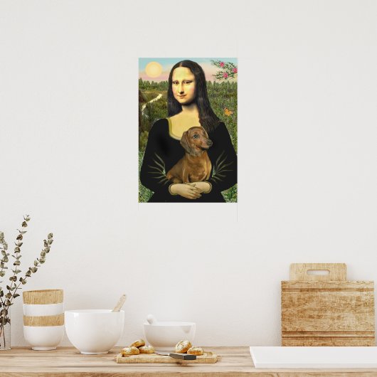 Dachshund (brown1) - Mona Lisa Poster (Keuken)