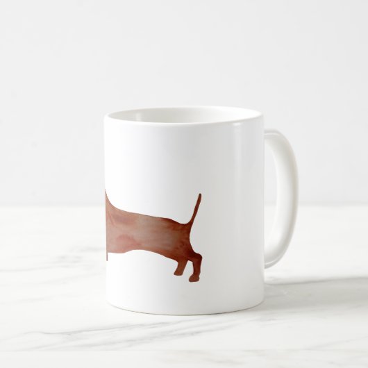 Dachshund Brown Dog 325 ml Classic White Mok (Voorkant rechts)