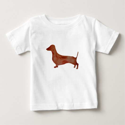 Dachshund Brown Dog Baby Fine Jersey T-shirt, (Voorkant)