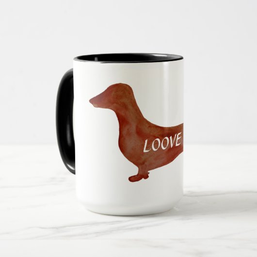 Dachshund Brown Dog Ringer Combo Mok (Voorkant links)
