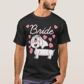 Dachshund Bruid Huwelijkshond Vrijgezellenfeest T-shirt (Voorkant)