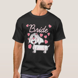 Dachshund Bruid Huwelijkshond Vrijgezellenfeest T-shirt