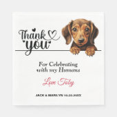 Dachshund bruiloft dank u servet (Voorkant)