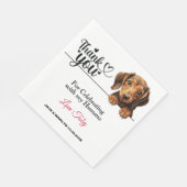 Dachshund bruiloft dank u servet (Hoek)