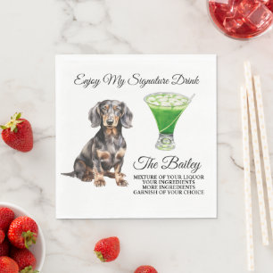 Dachshund bruiloft handtekening Drink Servet