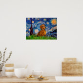 Dachshund (Bruin1) - De sterrennacht Poster (Keuken)