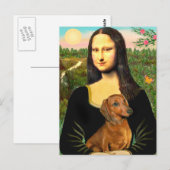 Dachshund (bruin1) - Mona Lisa Briefkaart (Voorkant / Achterkant)
