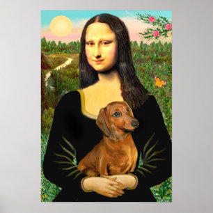 Dachshund (bruin1) - Mona Lisa Poster