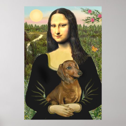 Dachshund (bruin1) - Mona Lisa Poster (Voorkant)