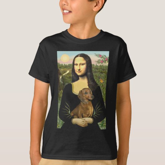 Dachshund (bruin1) - Mona Lisa T-shirt (Voorkant)