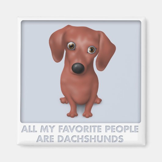 Dachshund (bruin) Favoriet Magneet (Voorkant)