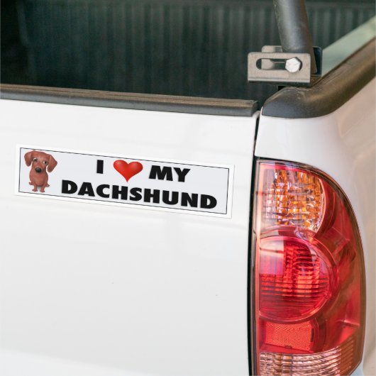 Dachshund (bruin) Love Sticker (Op Truck)