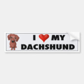 Dachshund (bruin) Love Sticker (Voorkant)