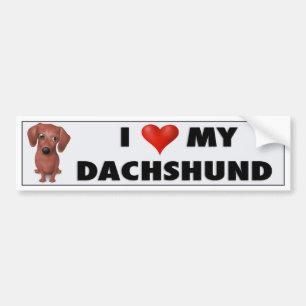 Dachshund (bruin) Love Sticker