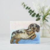 Dachshund-buik Briefkaart (Staand voorkant)