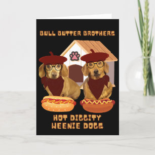 Dachshund Bull Butter Brothers Note Kaart