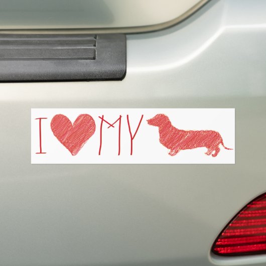 Dachshund-Bumpersticker Bumpersticker (Op auto)