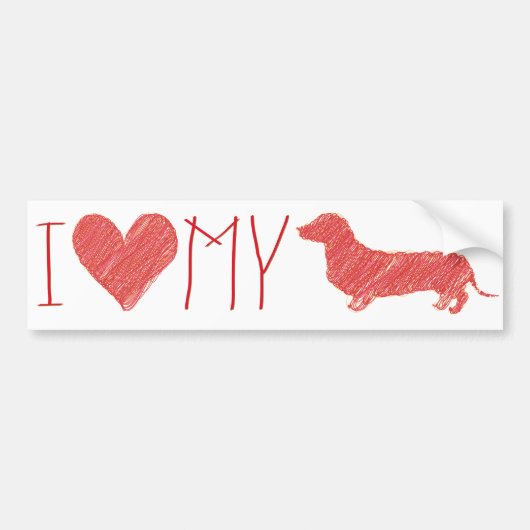 Dachshund-Bumpersticker Bumpersticker (Voorkant)